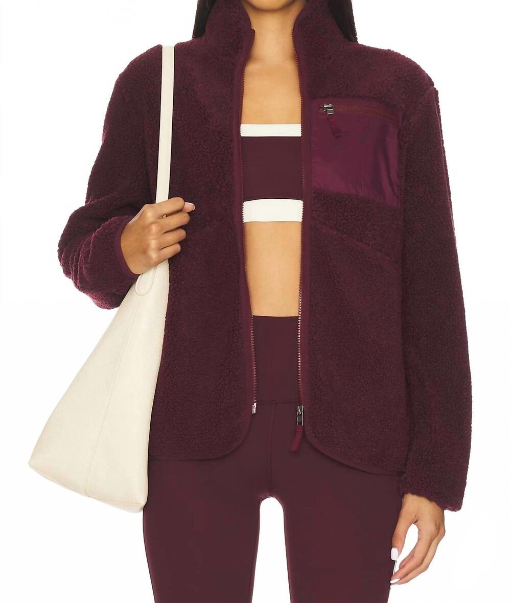 NEW SPLITS59 harris sherpa jacket in burgundy